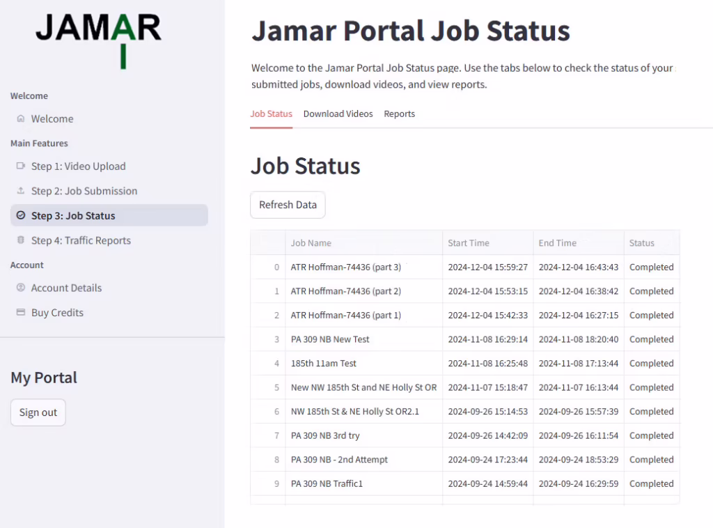 job status